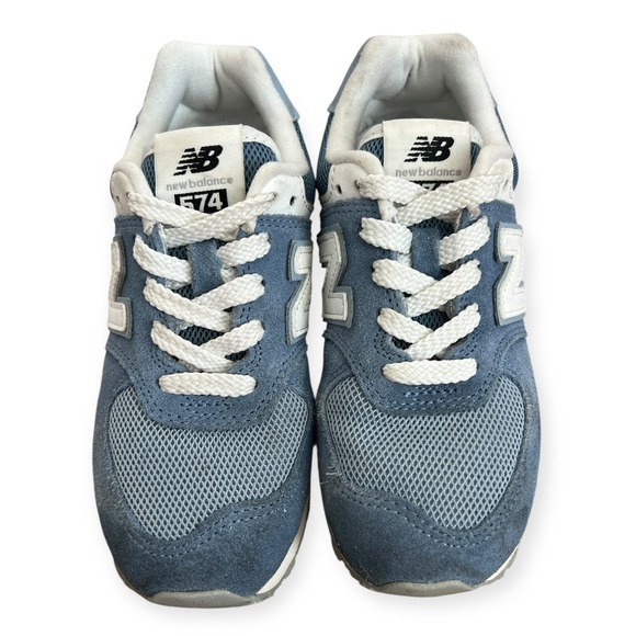 New Balance‎ 574 Boys' Sneakers Blue Suede Mesh Size 12 - Picture 2 of 7